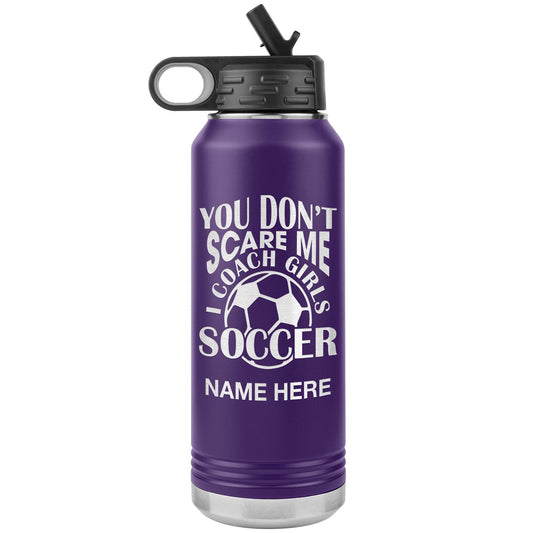 Personalized Soccer Coach Water Bottle: Laser Etched Insulated Tumbler