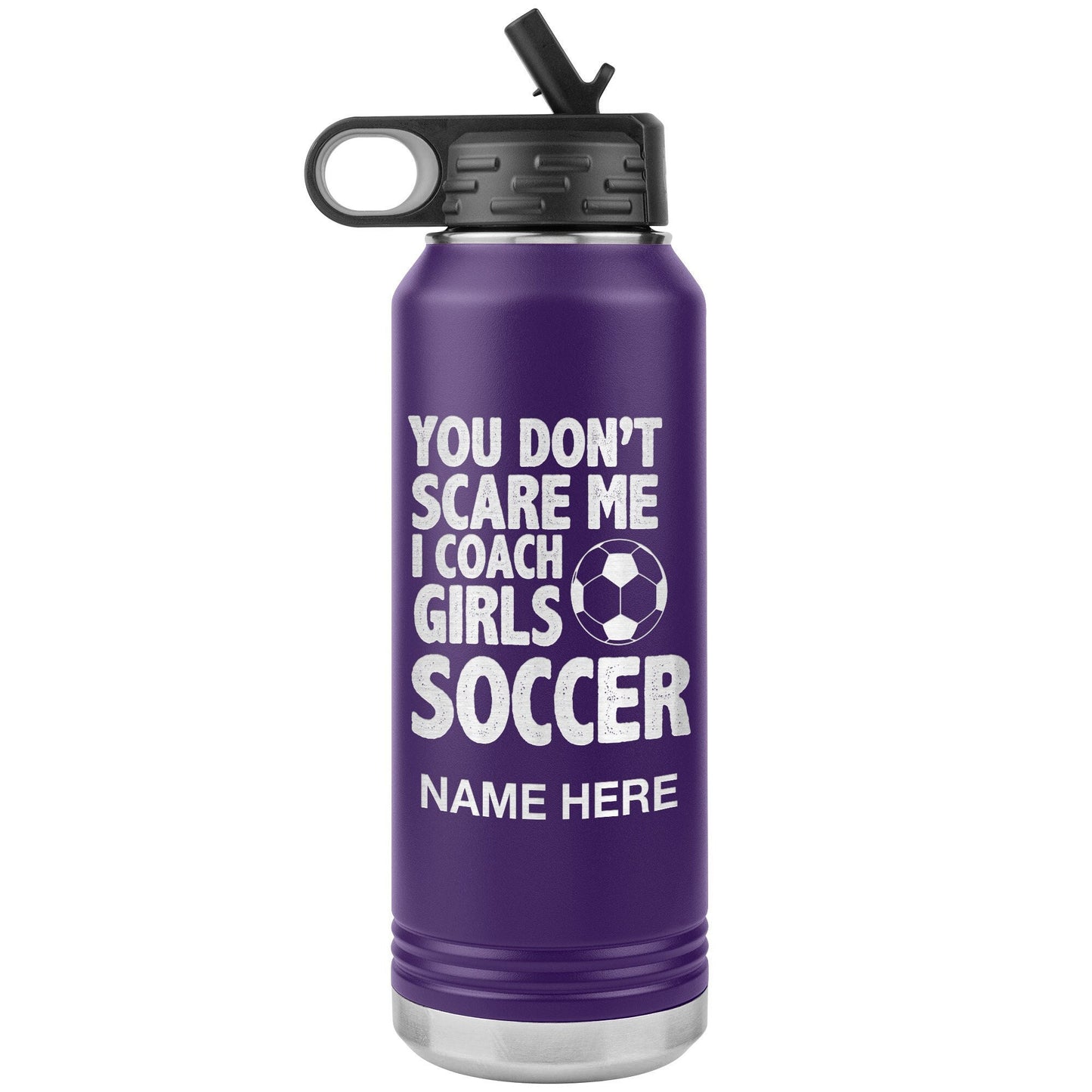 Personalized Soccer Coach Water Bottle: Laser Etched Insulated Tumbler