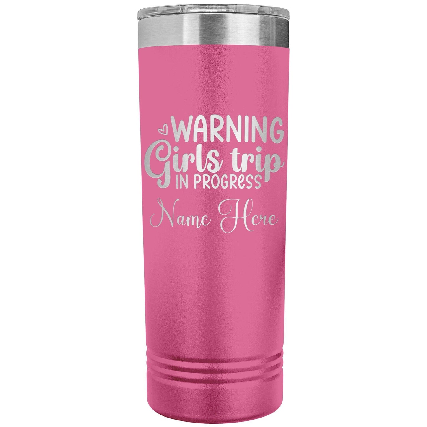 Personalized Girls Trip Tumbler: Engraved Stainless Steel Vacation Cup