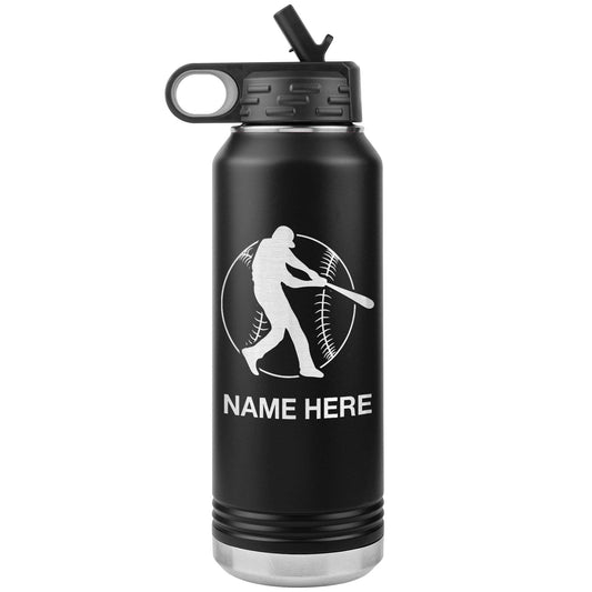 Custom Softball Player Water Bottle: Laser Etched Insulated Tumbler