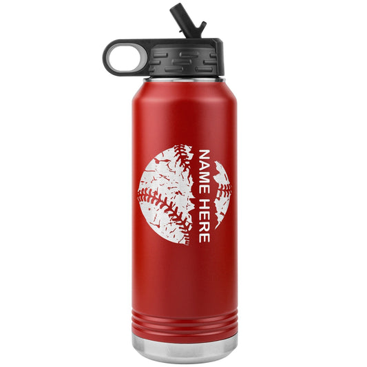Custom Softball Player Water Bottle: Laser Etched Insulated Tumbler