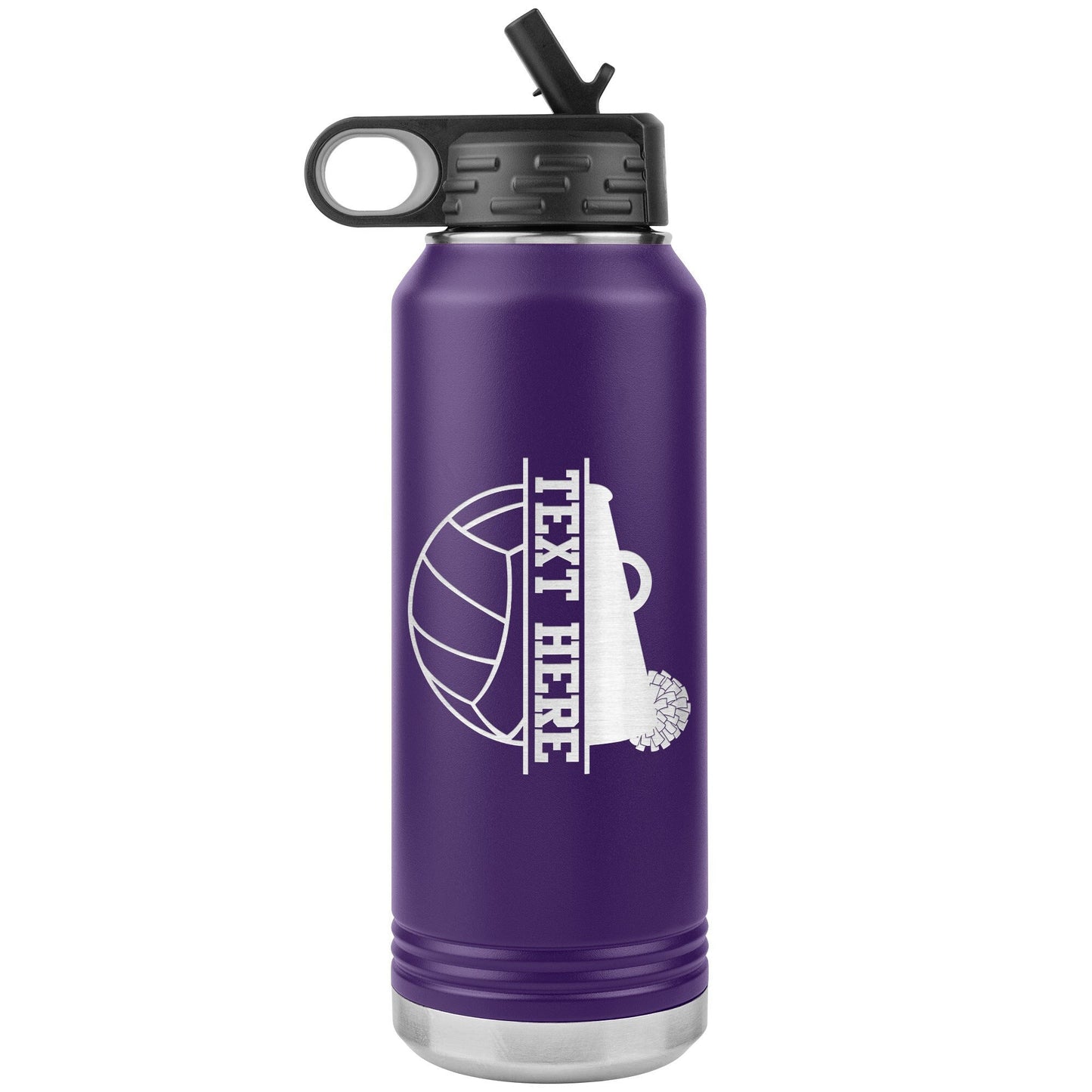 Personalized Cheerleader Water Bottle, Engraved Stainless Steel Cheer Water Bottle with Straw, Custom Etched Sports Bottle for Cheerleaders