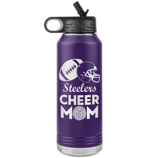 Cheer Mom Tumbler: Laser Etched 20oz Water Bottle with Straw
