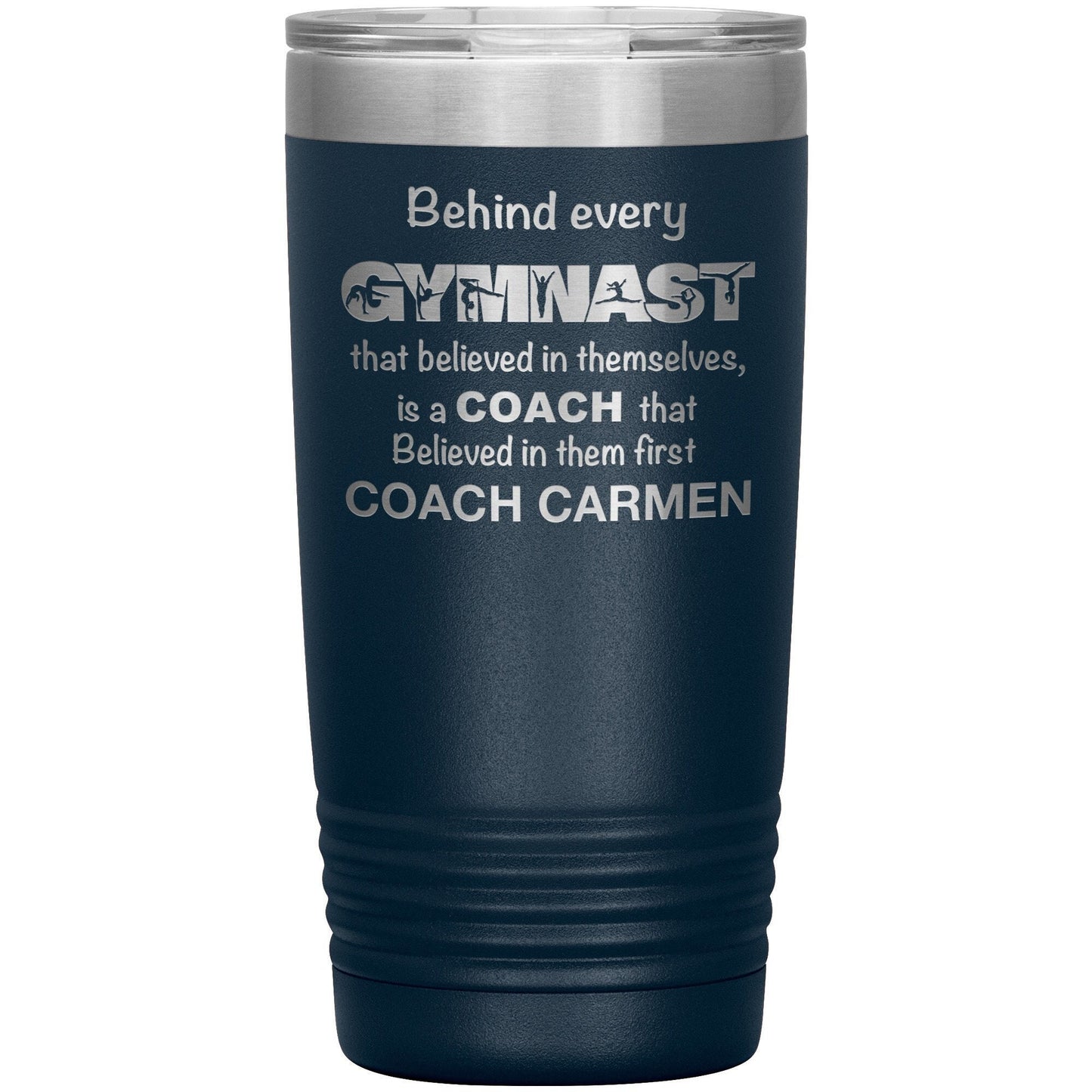 Personalized Gymnastics Coach Tumbler: Engraved Stainless Steel Water Bottle