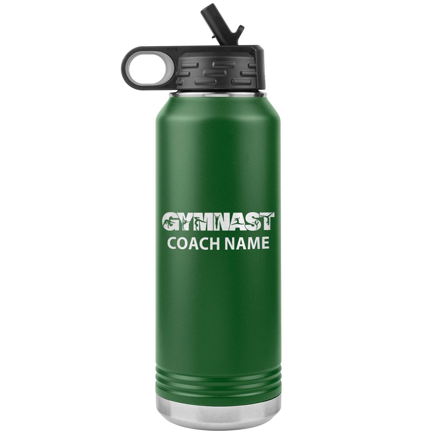 Personalized Gymnastics Water Bottle: Stainless Steel Tumbler with Straw