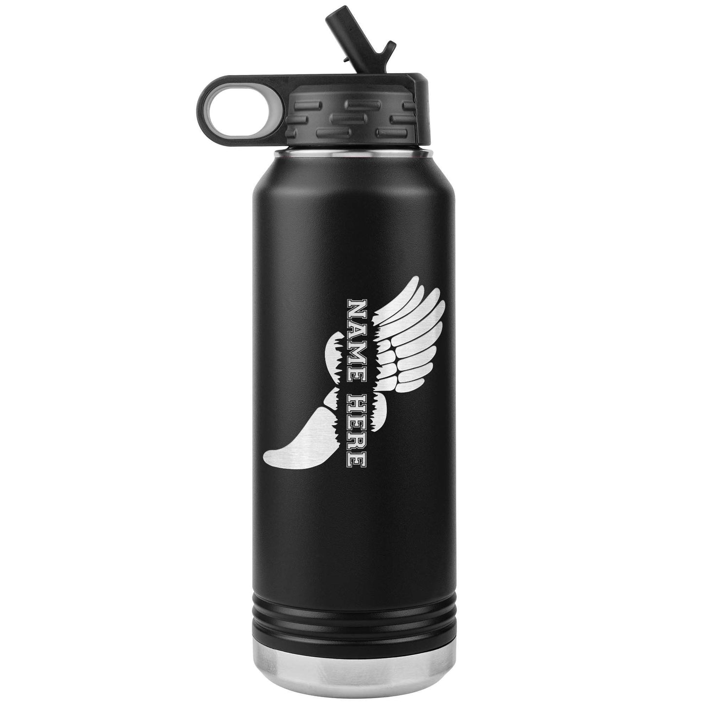 Personalized Track & Field Water Bottle|Engraved Stainless Steel Bottle|Water Bottle For Runners|Water Bottle With Flip Lid And Straw