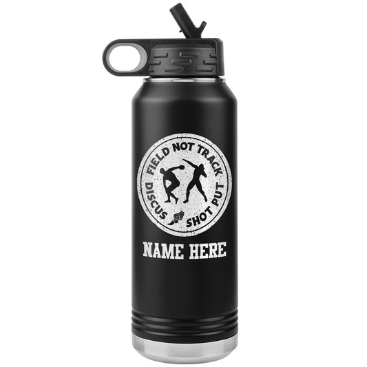 Personalized Track & Field Water Bottle|Engraved Stainless Steel Bottle|Water Bottle For Runners|Water Bottle With Flip Lid And Straw