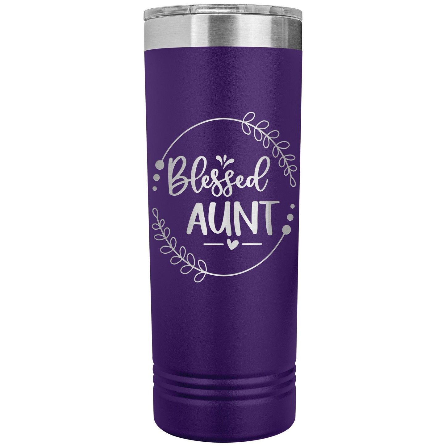 Custom Auntie Water Bottle: Laser Etched Stainless Steel Tumbler