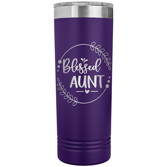 Custom Auntie Water Bottle: Laser Etched Stainless Steel Tumbler