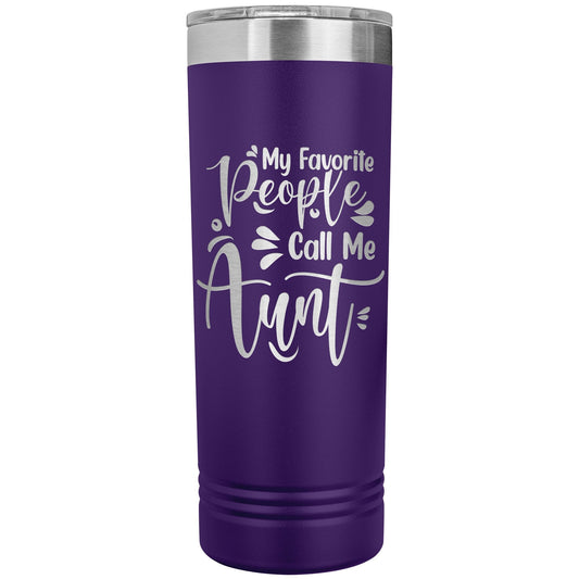 Custom Auntie Water Bottle: Laser Etched Stainless Steel Tumbler