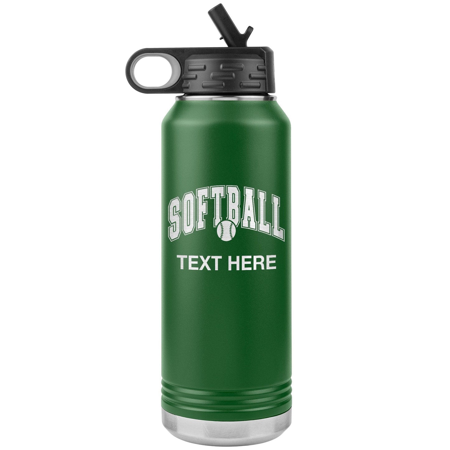 Custom Softball Player Water Bottle: Laser Etched Insulated Tumbler