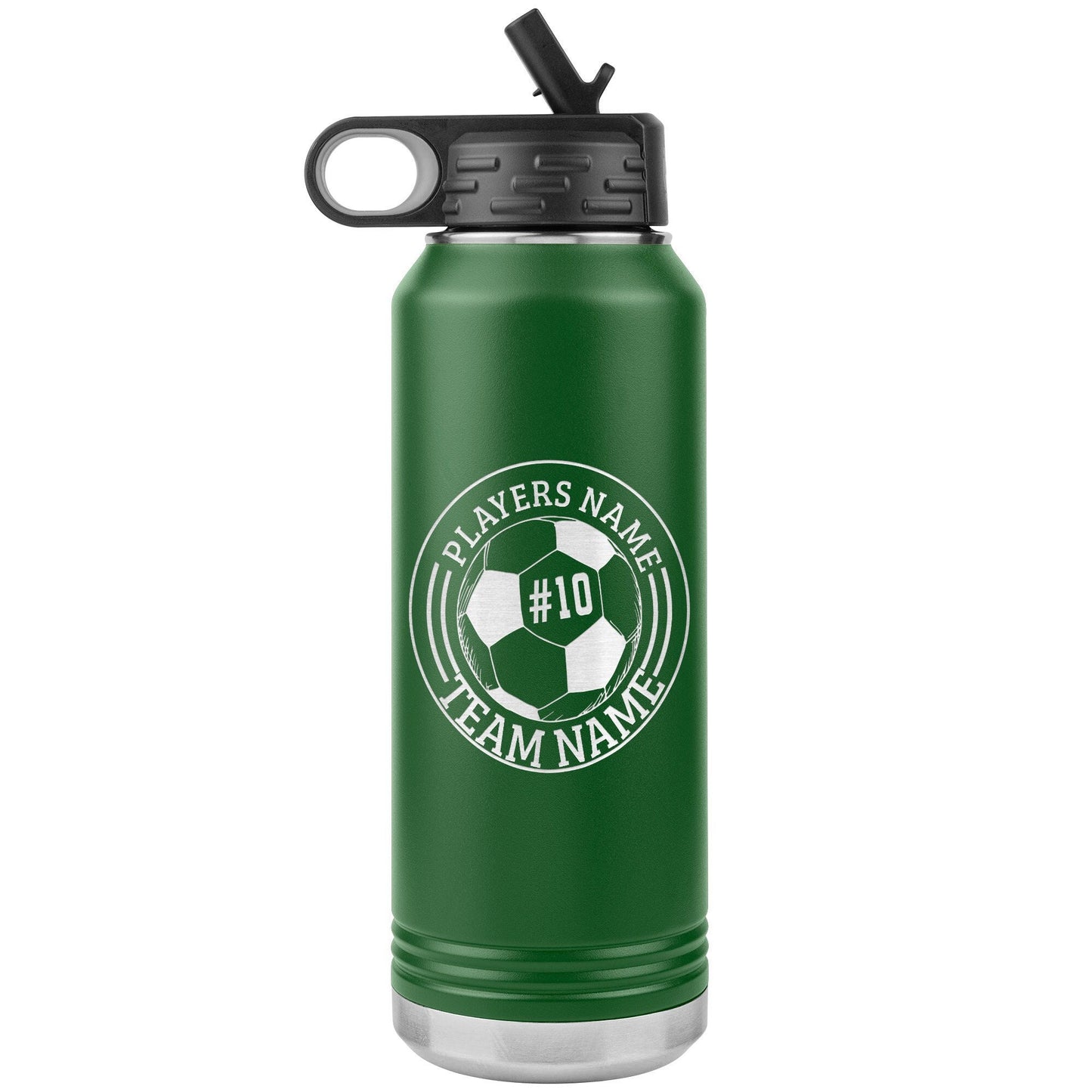 Custom Soccer Team Water Bottle: Laser Etched Insulated Tumbler