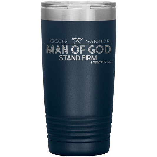 Men of God Coffee Tumbler: Laser Etched Bible Verse Gift