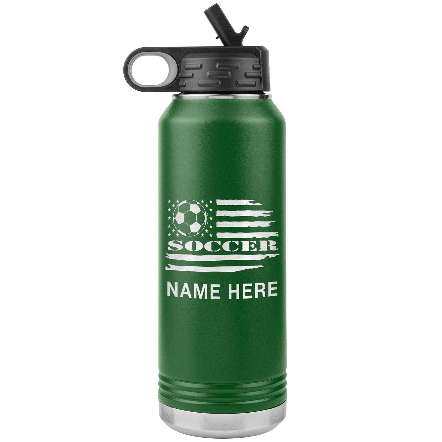 Custom Soccer Team Water Bottle: Laser Etched Insulated Tumbler