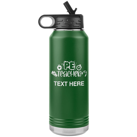 Personalized PE Teacher Water Bottle: Engraved Stainless Steel Tumbler