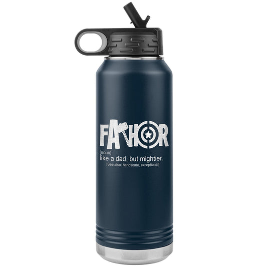 Father Like Dad But Mightier Water Bottle - Engraved Stainless Steel Tumbler