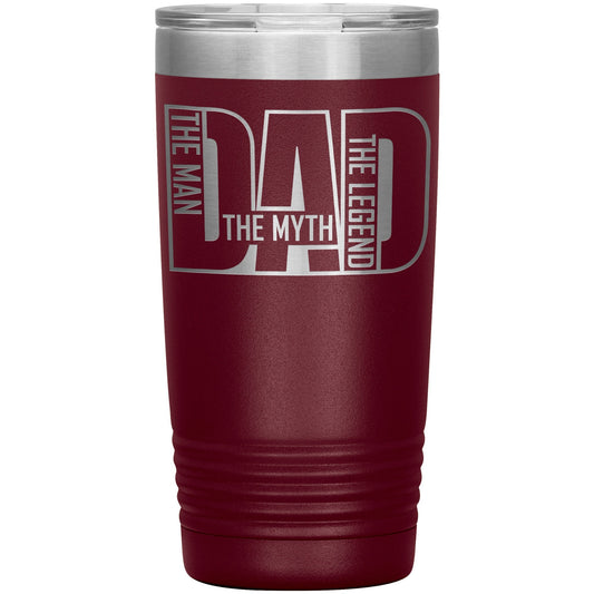 Dad The Man The Myth The Legend Coffee Tumbler, Husband, Dad Water Bottle, Father's Day Gift for Grandpa, Laser Etched Grandpa Tumbler Gift