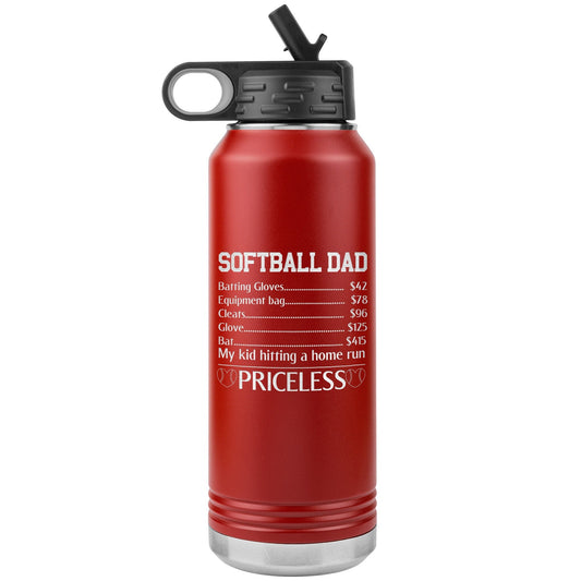 Custom Baseball Dad Water Bottle: Laser Etched Insulated Tumbler