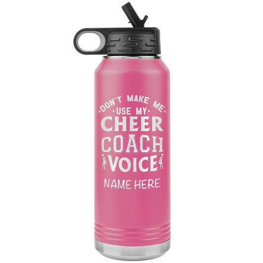 Personalized Cheerleader Water Bottle, Engraved Stainless Steel Cheer Water Bottle with Straw, Custom Etched Sports Bottle for Cheerleaders