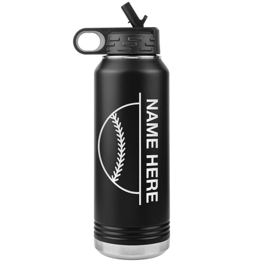 Custom Softball Player Water Bottle: Laser Etched Insulated Tumbler