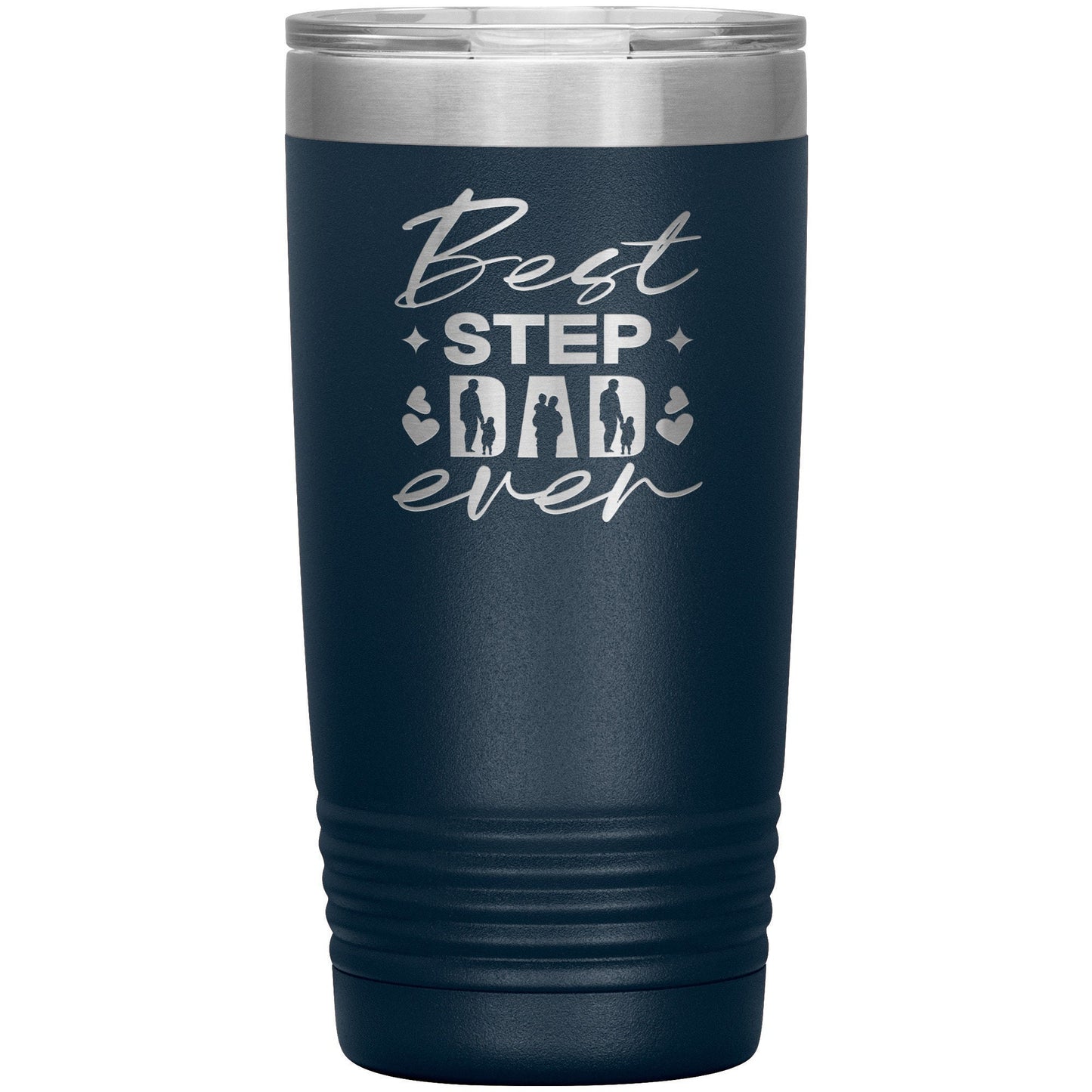 Best Step Dad Ever Coffee Tumbler - Stainless Steel Step Dad Travel Mug - Perfect Water Bottle Gift For Parent - Laser Engraved Tumbler Gift