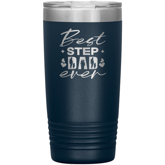 Best Step Dad Ever Coffee Tumbler - Stainless Steel Step Dad Travel Mug - Perfect Water Bottle Gift For Parent - Laser Engraved Tumbler Gift