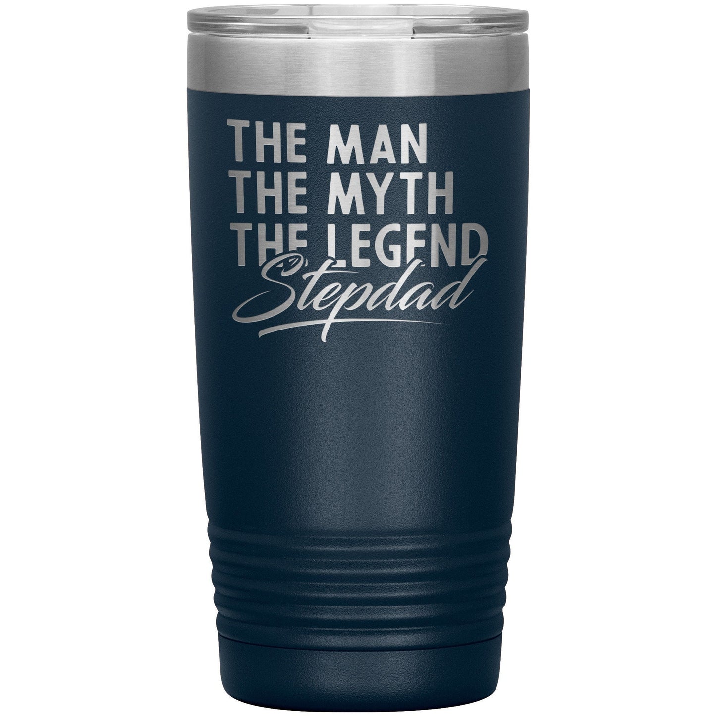 Engraved Step Dad Tumbler: The Man, The Myth, The Legend - Stainless Steel Water Bottle