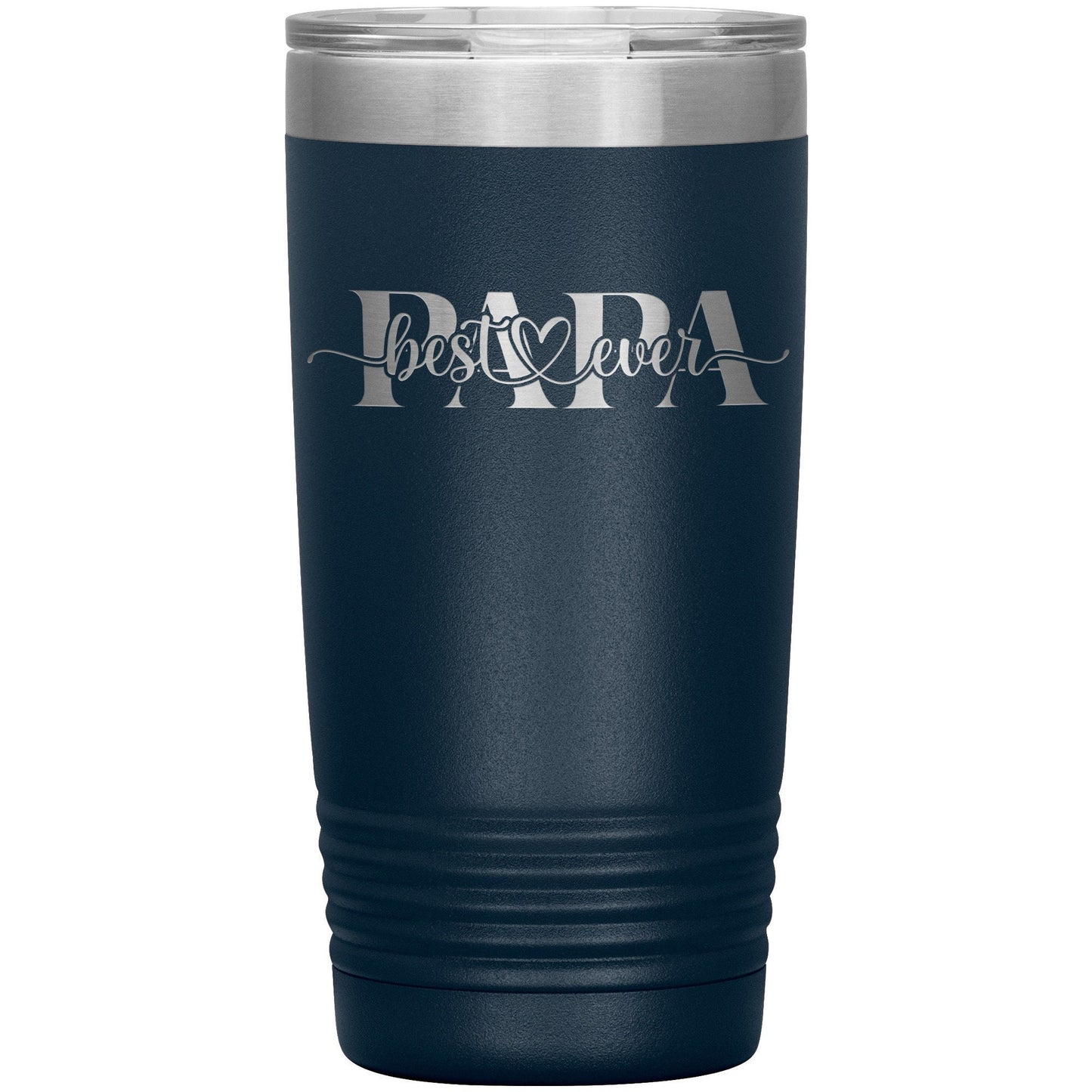 Best Papa Ever Travel Tumbler, Father's Day Gift for Grandpa, Grandpa to Be Coffee Tumbler, Laser Etched Grandpa Insulated Tumbler Gift