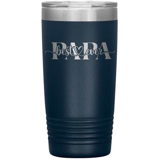 Best Papa Ever Travel Tumbler, Father's Day Gift for Grandpa, Grandpa to Be Coffee Tumbler, Laser Etched Grandpa Insulated Tumbler Gift