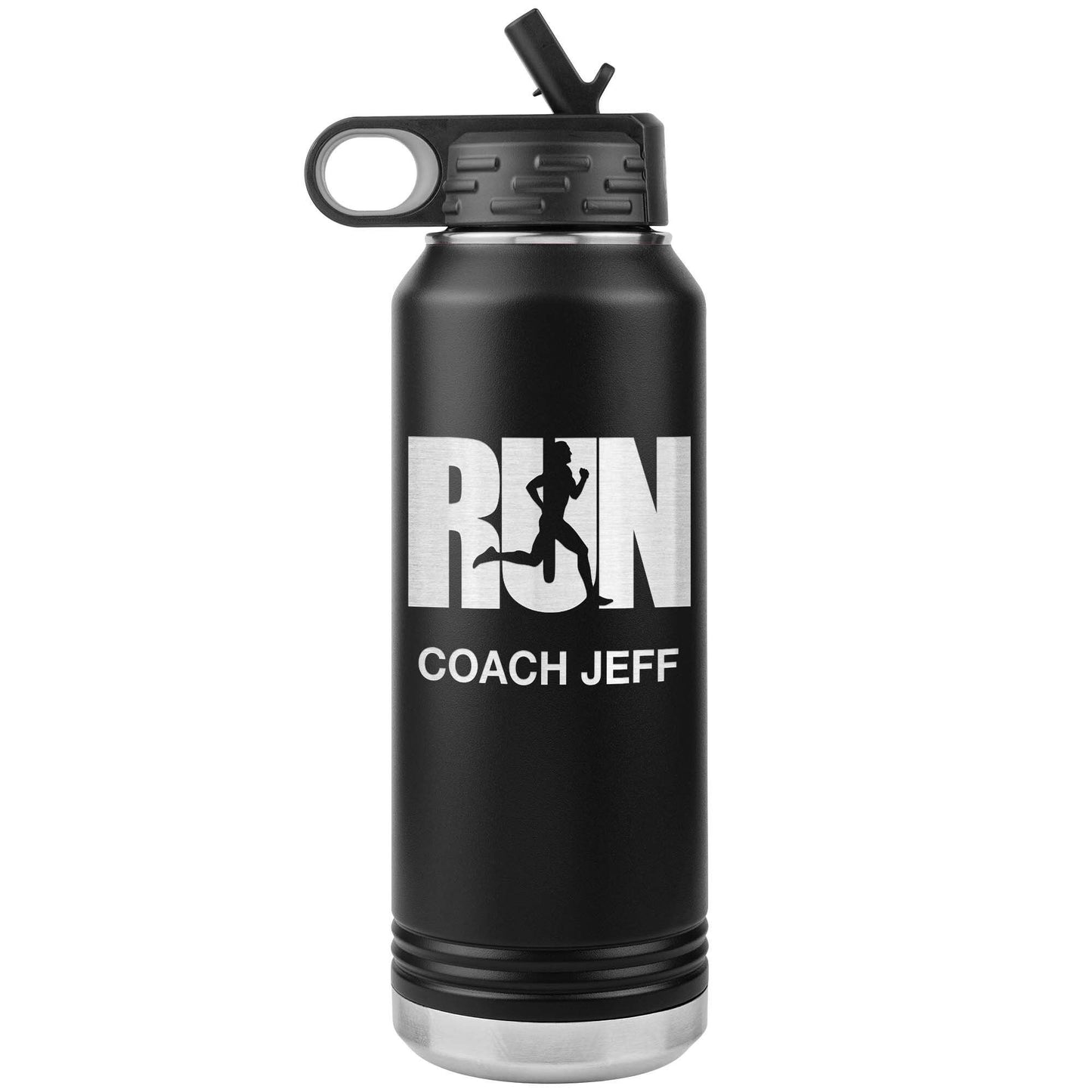 Personalized Track & Field Water Bottle|Engraved Stainless Steel Bottle|Water Bottle For Runners|Water Bottle With Flip Lid And Straw
