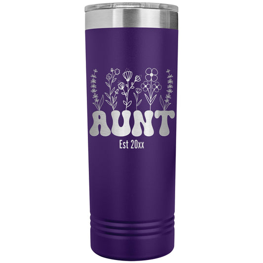 Custom Aunt Tumbler: Laser Etched Stainless Steel Water Bottle Gift