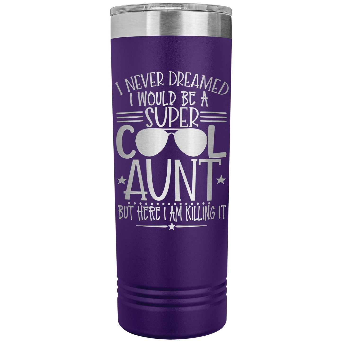 Custom Aunt Tumbler: Laser Etched Stainless Steel Water Bottle