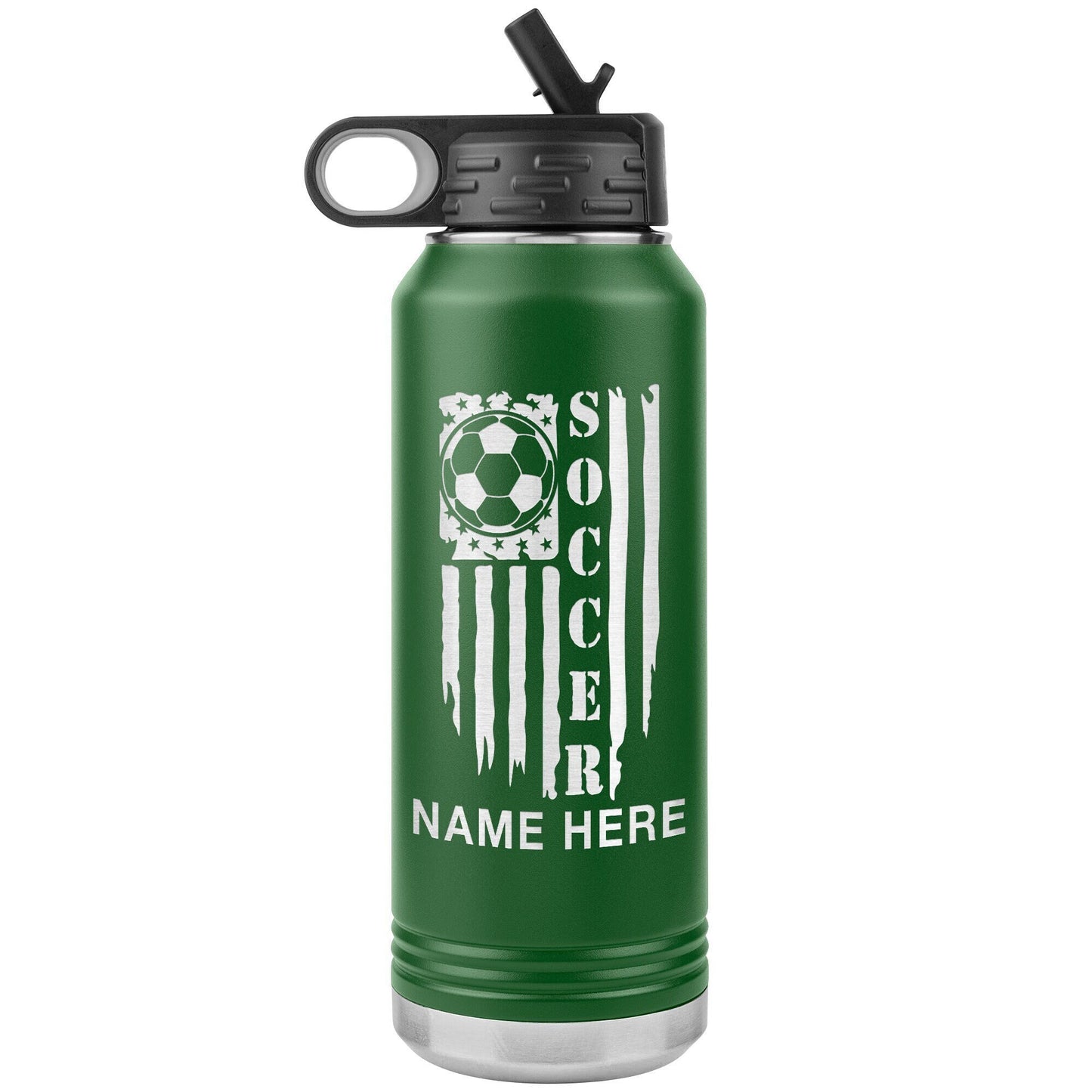 Custom Soccer Team Water Bottle: Laser Etched Insulated Tumbler