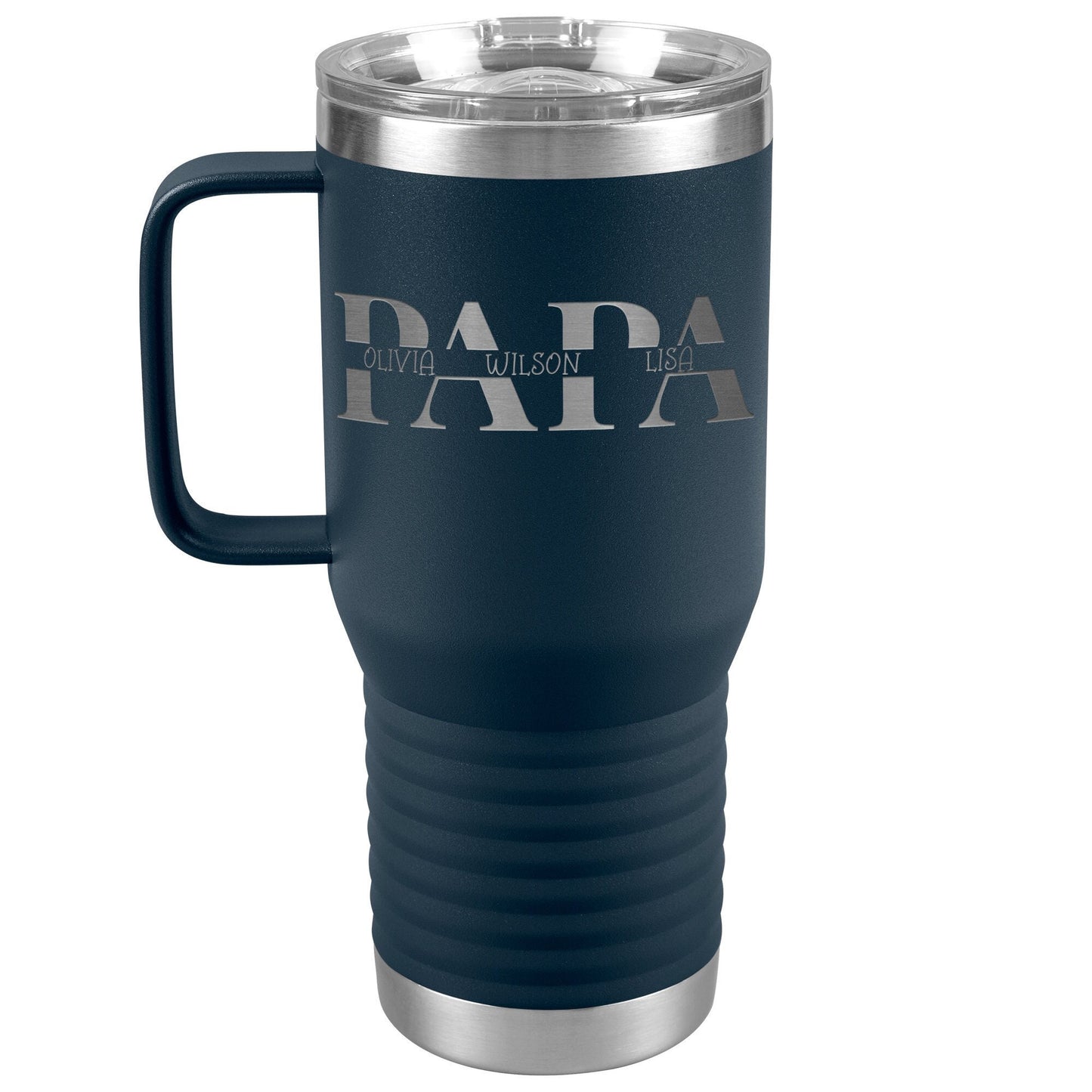 Personalized Grandpa Travel Tumbler, Laser Engraved Insulated Coffee Mug, 20oz Stainless Steel, Gift for Dad, Grandfather, Dad Water Bottle