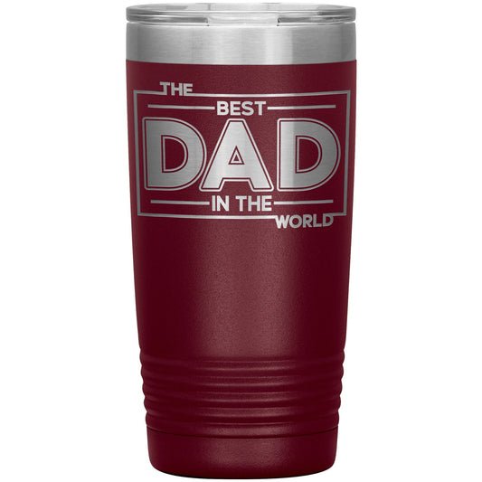 The Best Dad In The World Coffee Tumbler - Stainless Steel Star War Travel Mug - Perfect Water Bottle Gift For Parent - Engraved Tumbler