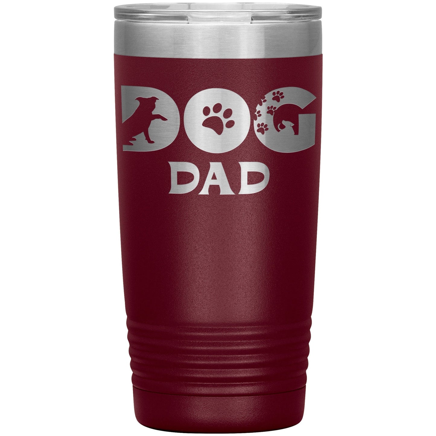 Dog Dad Tumbler: Engraved Stainless Steel Water Bottle Gift