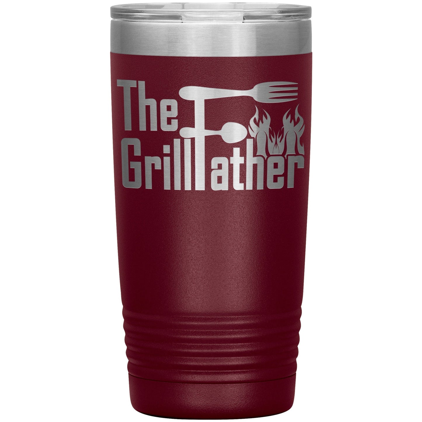 The Grill Father Coffee Tumbler: Laser Etched Dad Travel Mug