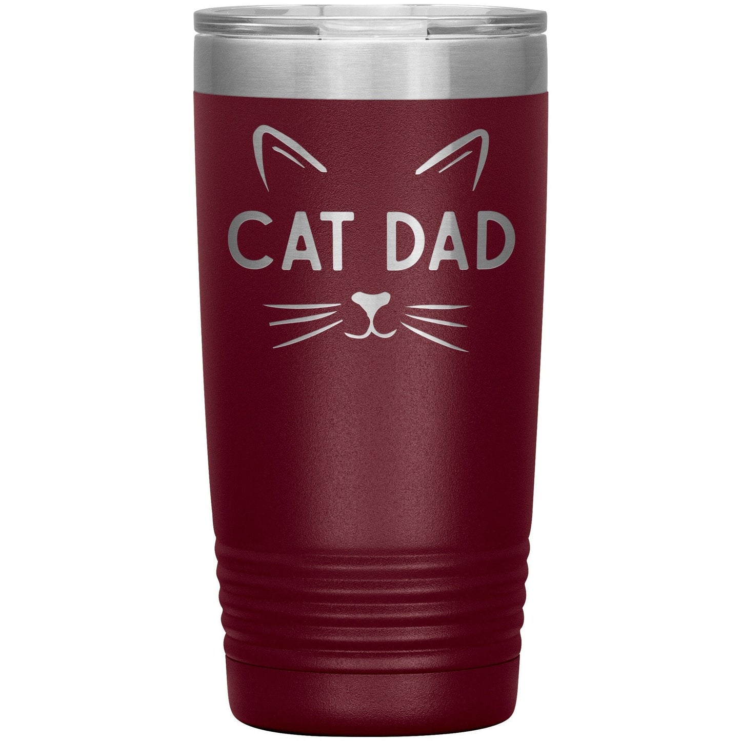 Cat Dad Tumbler: Laser Engraved Stainless Steel Water Bottle