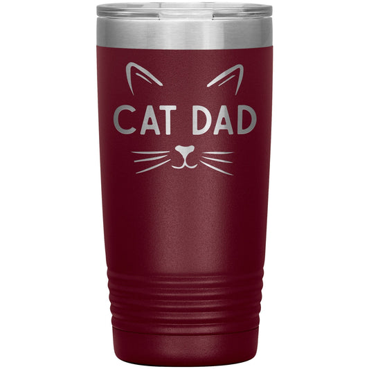 Cat Dad Tumbler: Laser Engraved Stainless Steel Water Bottle
