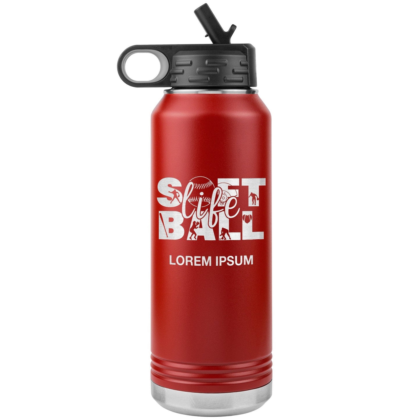 Custom Baseball Player Water Bottle: Laser Etched Insulated Tumbler