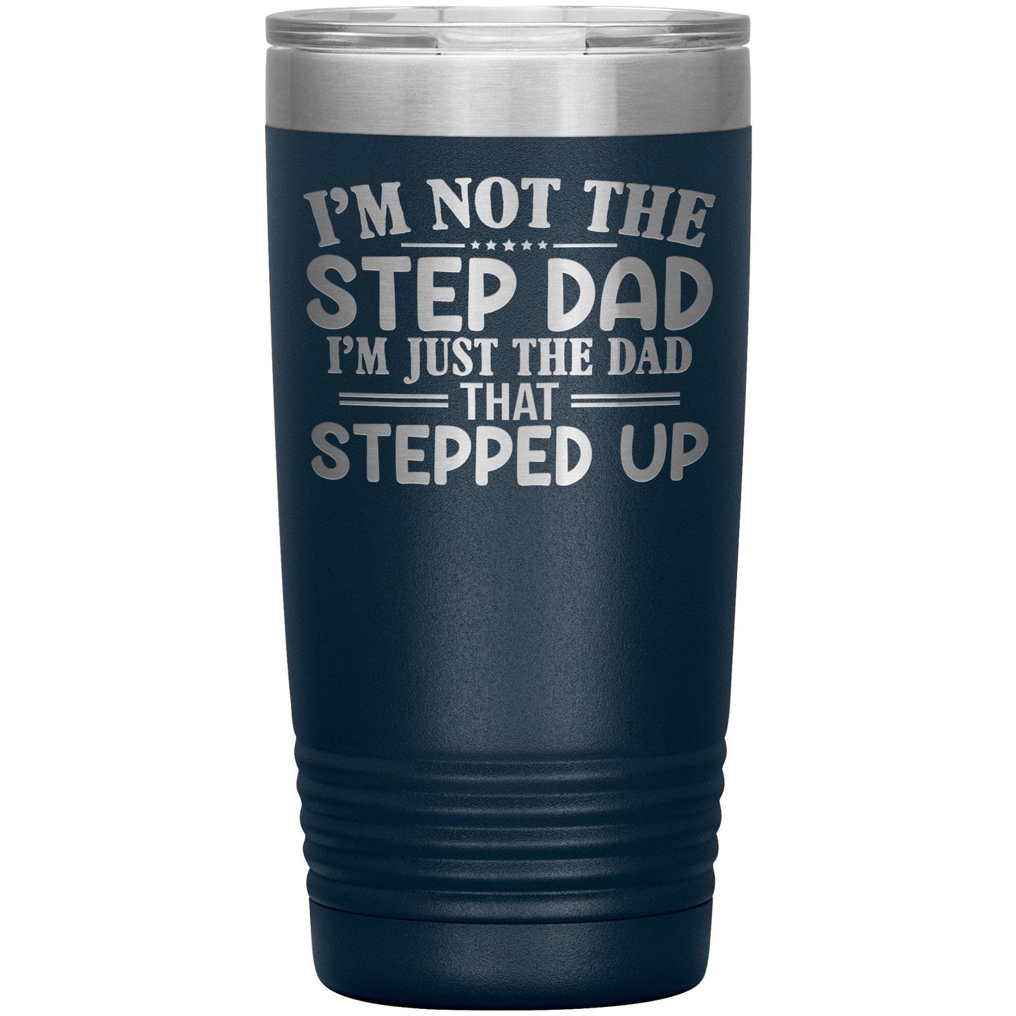 Funny Step Dad Travel Mug: Laser Etched Stainless Steel Water Bottle
