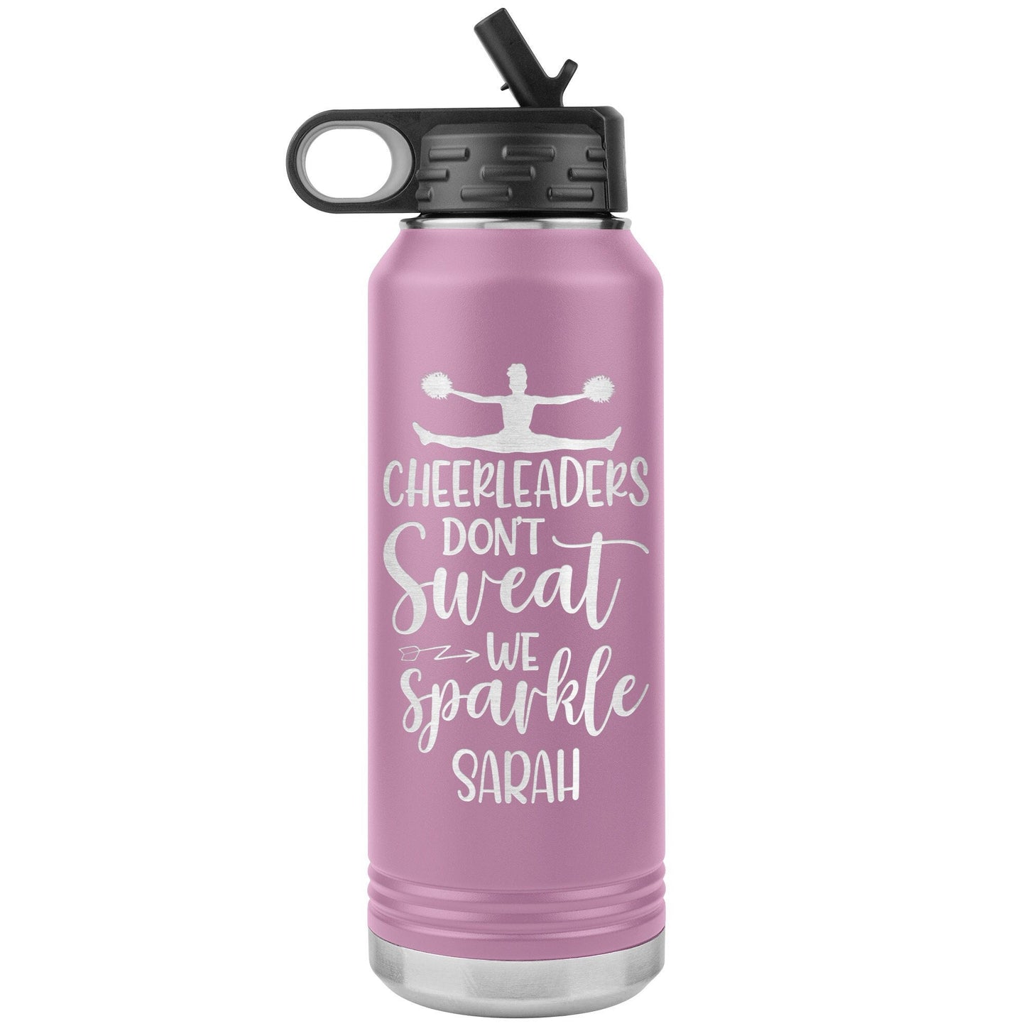Personalized Color Guard Water Bottle, Engraved Stainless Steel Cheer Water Bottle with Straw, Custom Etched Sports Bottle for Cheerleaders