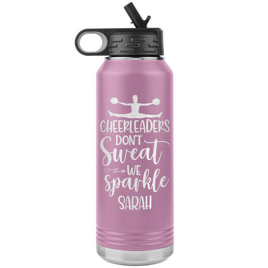 Personalized Color Guard Water Bottle, Engraved Stainless Steel Cheer Water Bottle with Straw, Custom Etched Sports Bottle for Cheerleaders