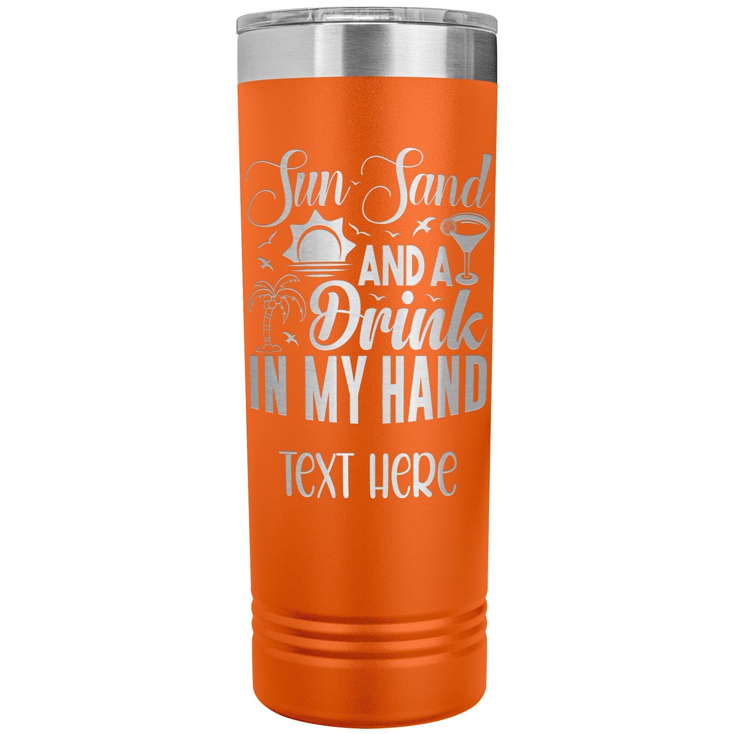 Personalized Cruise Tumbler: 32oz Stainless Steel Skinny Tumbler with Straw
