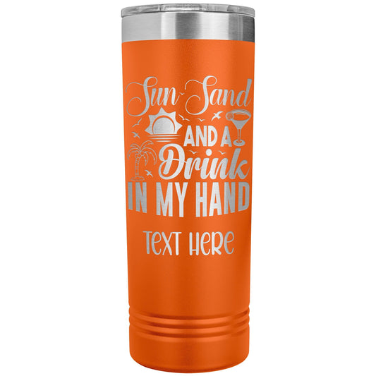 Personalized Cruise Tumbler: 32oz Stainless Steel Skinny Tumbler with Straw