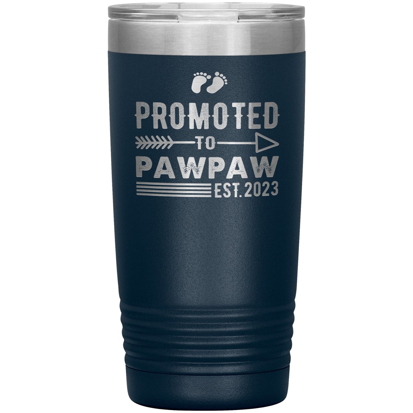 First Time PawPaw Ever Travel Tumbler, Father's Day Gift for Grandpa, Grandpa To Be Coffee Tumbler, Laser Etched Grandpa Insulated Tumbler