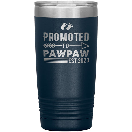 First Time PawPaw Ever Travel Tumbler, Father's Day Gift for Grandpa, Grandpa To Be Coffee Tumbler, Laser Etched Grandpa Insulated Tumbler