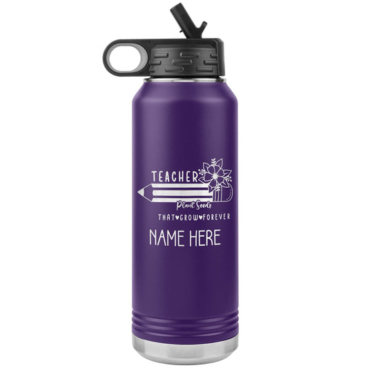 Personalized Teacher Water Bottle: 32oz Stainless Steel Travel Mug