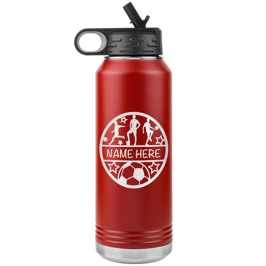 Custom Soccer Team Water Bottle: Laser Etched Insulated Tumbler