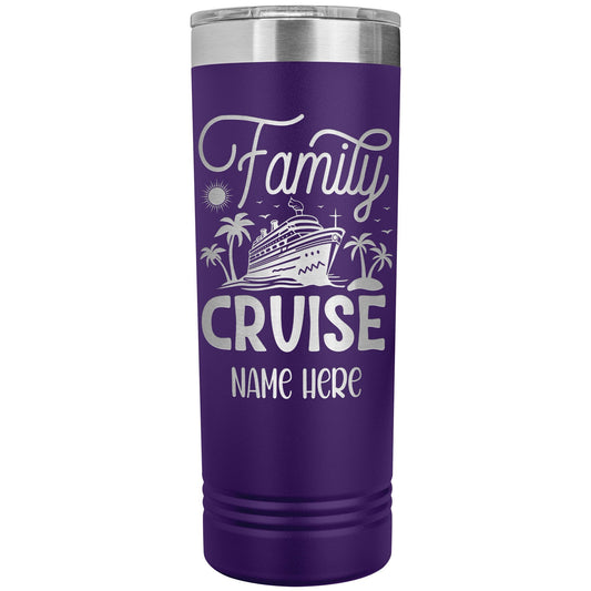 Personalized Family Cruise Tumbler: Engraved Stainless Steel Water Bottle